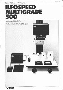 Ilford Limited 500 Multigrade manual. Camera Instructions.